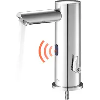 OEM berührungsloser Waschtischhahn Sensorhahn Badezimmer, automatische Waschtischarmatur, freihändig einstellbarer Einhebelmischer, batteriebetriebener Wasserhahn gebürstetes Nickelsilber