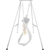 Vevor Yoga Stand Frame, 3m Length Swing Stand, Max 250 kg Load Triangular Structure Aerial Rig, Aerial Silk Stands for Yoga Enthusiasts, Non-Slip Base, Lightweight, Detachable Design