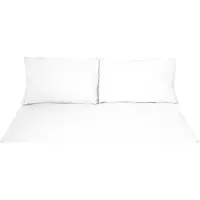 COFI Einfarbige Bettwäschen-Sets für Einzel- und Doppelbetten, 100% Baumwolle Weiß 200x200 cm