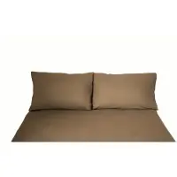 COFI Einfarbige Bettwäschen-Sets für Einzel- und Doppelbetten, 100% Baumwolle Braun 200x200 cm