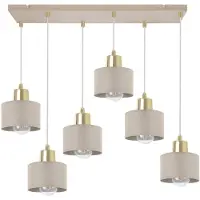 Light11 HOME Pendelleuchte PANTA Kaschmir Gold E27 6-flammig – Moderne Hängelampe für Wohnzimmer Esszimmer
