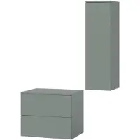 Mzm24 Badezimmerset 2-Teilig: Unterschrank + Hochschrank Color Aloe (2S 60 + 1D 100)
