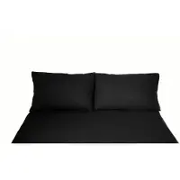 COFI Einfarbige Bettwäschen-Sets für Einzel- und Doppelbetten, 100% Baumwolle Schwarz 200x200 cm