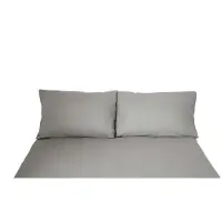 COFI Einfarbige Bettwäschen-Sets für Einzel- und Doppelbetten, 100% Baumwolle Grau 200x200 cm