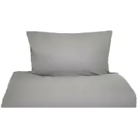 COFI Einfarbige Bettwäschen-Sets für Einzel- und Doppelbetten, 100% Baumwolle Grau 155x220 cm