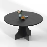 StarTech.com Runder Esstisch 120 cm - Küchentisch Für 4 Personen - Holztisch - Platzsparend - Modernes X-Gestell - Schwarz