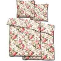 CloudComfort Doppelpack Basic Mikrofaser Bettwäsche Camelie 135 x 200 + 80 x 80 cm
