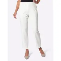 Inspirationen Jerseyhose , Damen, Gr. 23, Kurzgrößen, ecru, 76% Polyester, 20% Viskose, 4% Elasthan, unifarben, Hosen Jerseyhose