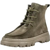 Paul green Damen Schnürboots Grün Rauleder Größe: 39