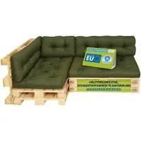 Pillows24 - Palettenkissen wasser- und UV-beständig - 6ER SET | Polster für Europaletten 120x80 - Palettenmöbel - Outdoor/Indoor, Grün