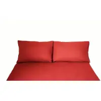 COFI Einfarbige Bettwäschen-Sets für Einzel- und Doppelbetten, 100% Baumwolle Rot 200x200 cm