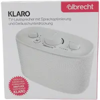Albrecht Klaro, 4 W, Kabellos, Tragbarer Stereo-Lautsprecher, Weiß, TV, Integrierte Batterie