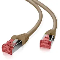 Helos 191064, 10 m, Cat6, S/FTP (S-STP), RJ-45, RJ-45, Braun