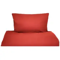 COFI Einfarbige Bettwäschen-Sets für Einzel- und Doppelbetten, 100% Baumwolle Rot 155x200 cm