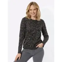 Sieh an! Rundhals-Pullover in schwarz-fuchsia-gemustert | Gr.: 52