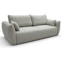 Selsey Zordo – 3-Sitzer Schlafsofa in Chenille mit Bettkasten, Graubeige