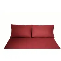 COFI Einfarbige Bettwäschen-Sets für Einzel- und Doppelbetten, 100% Baumwolle Bordeaux 200x220 cm