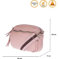 Christian Wippermann Damen Leder Optik Umhängetasche Tasche Rosa
