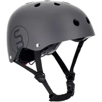 Sun baby PERFEKTE PASSFORM M 54-58 cm LEICHTER Kinderfahrradhelm LED-Licht Magnetclips schwarz