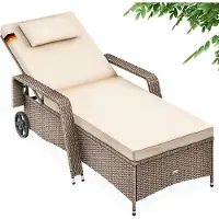 Casaria Sonnenliege mit Rollen