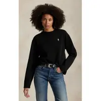 Ralph Lauren für Damen. 211967105002 Schwarzes T-Shirt aus Baumwolljersey (XXS), Lässig, Baumwolle, Langarm
