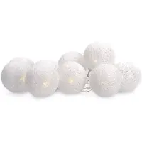 Solight LED-Weihnachtskugel-Lichterkette aus Baumwolle, 10 LEDs, 1 m, 2 x AA, IP20 1V201
