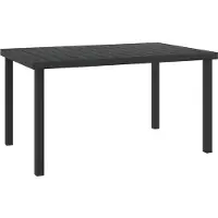 Syfax Gartentisch Schwarz 140x90x74 cm Aluminium und WPC