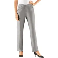 Come on Bügelfaltenhose , Damen, Gr. 52, Normalgrößen, grau (grau, meliert), 65% Polyester, 32% Viskose, 3% Elasthan, meliert, unifarben, lang, Hosen Bügelfaltenhose