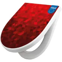 Banjado WC Sitz mit Absenkautomatik D Form Motiv Dreiecke Rot [TDW3 10949]