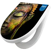 Banjado WC Sitz mit Absenkautomatik D Form Motiv Bunter Buddha [TDW3 12103]