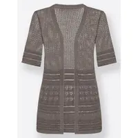 Witt Strickjacke "Strickjacke Strickjacke in Ajourstrick", Damen, Gr. 50, braun (taupe), Modisch, Strickjacken Strickjacke