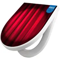 Banjado WC Sitz mit Absenkautomatik D Form Motiv Roter Vorhang [TDW3 12445]