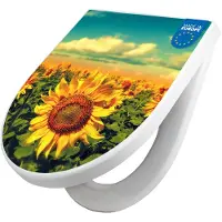 Banjado WC Sitz mit Absenkautomatik D Form Motiv Sonnenblumen [TDW3 10886]