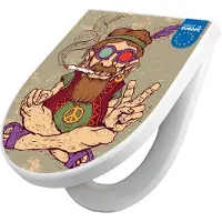 Banjado WC Sitz mit Absenkautomatik D Form Motiv Peace [TDW3 12068]