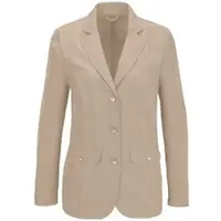 Sieh an! Blusenblazer SIEH AN "Blazer Blusenblazer mit Wiener Nähten", Damen, Gr. 40, beige, Elegant, Blazer Blusenblazer, in klassischer Form