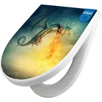 Banjado WC Sitz mit Absenkautomatik D Form Motiv Drachen [TDW3 10527]