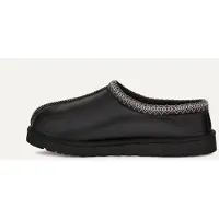 Ugg Tasman Leather Regenerate Herren Hausschuhe Slipper aus Echtleder Schwarz 43 EU
