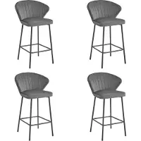 Leobert Valora GATTA Hocker Grau x4 | 4er-Set graue GATTA-Designhocker