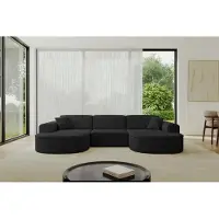 ALTDECOR Ecksofa - MARI-U1 - 303x171x79,5 - Schwarz Corner Sofa Eckcouch Couch U-Form, Wohnlandschaft
