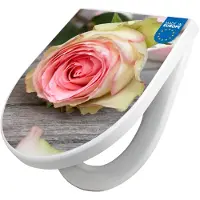 Banjado WC Sitz mit Absenkautomatik D Form Motiv Rosa Rose [TDW3 10231]