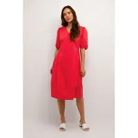 Culture Midikleid "Damen Kleid CUantoinett", Damen, Gr. L, N-Gr, rot (fiery rot), Obermaterial: 65% Baumwolle CO. 33% Polyester PES. 2% Elasthan EL., Kleider Midikleid