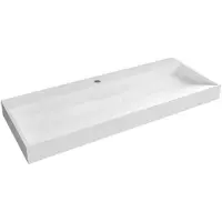 CERANO - Waschtisch aus Gussmarmor Vita – für Wandmontage oder Aufsatz – mit Armaturloch – weiß, matt – 100x46 cm