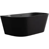 CERANO Grazia Freistehende Acryl-Badewanne wandstehend 150 x 70 cm schwarz matt