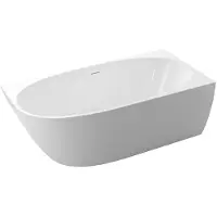 CERANO - Freistehende Acrylbadewanne Livia, rechts, weiß, glänzend, 170x81 cm