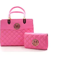 Sonderpostendiscount Damenhandtasche mit zusätzlicher Clutches verschiedene Farben 90060 - Pink Farbe: Pink
