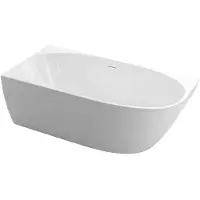 CERANO - Freistehende Acrylbadewanne Livia, linke Ausführung - weiß, glänzend - 140x72 cm