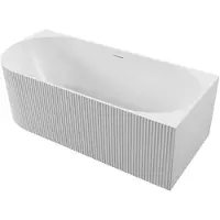 CERANO - Freistehende Acrylbadewanne Aira, rechts, weiß glänzend, 150x75 cm