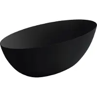 CERANO - Freistehende Badewanne aus Verbundmarmor Emilia - matt schwarz - 160x75 cm