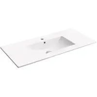 CERANO - Keramikwaschbecken Elory - Möbelstück - Weiß, glänzend - 120x46,5 cm