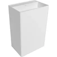 CERANO - Waschtisch aus Gussmarmor Trevio - freistehend - weiß, matt - 60x91 cm